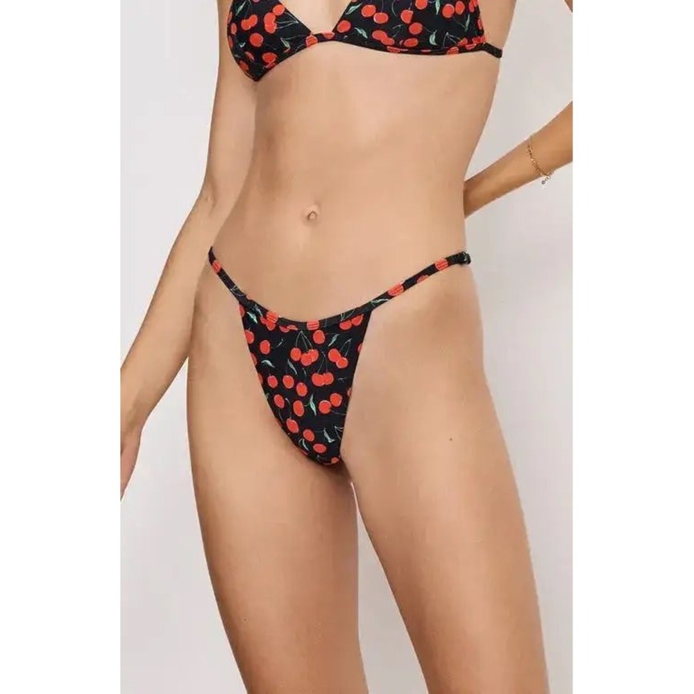 GOOD‎ AMERICAN Women's Small Cherry Print Bikini Bottom NWT